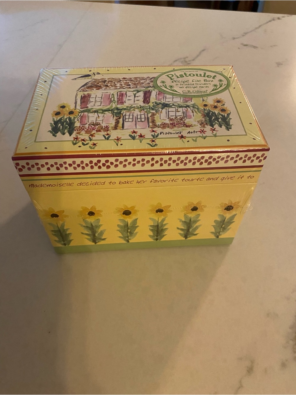 C.R. Gibson x Pfaltzgraff Pistoulet Sunflower Recipe Box 2002 Jana Kolpen New!